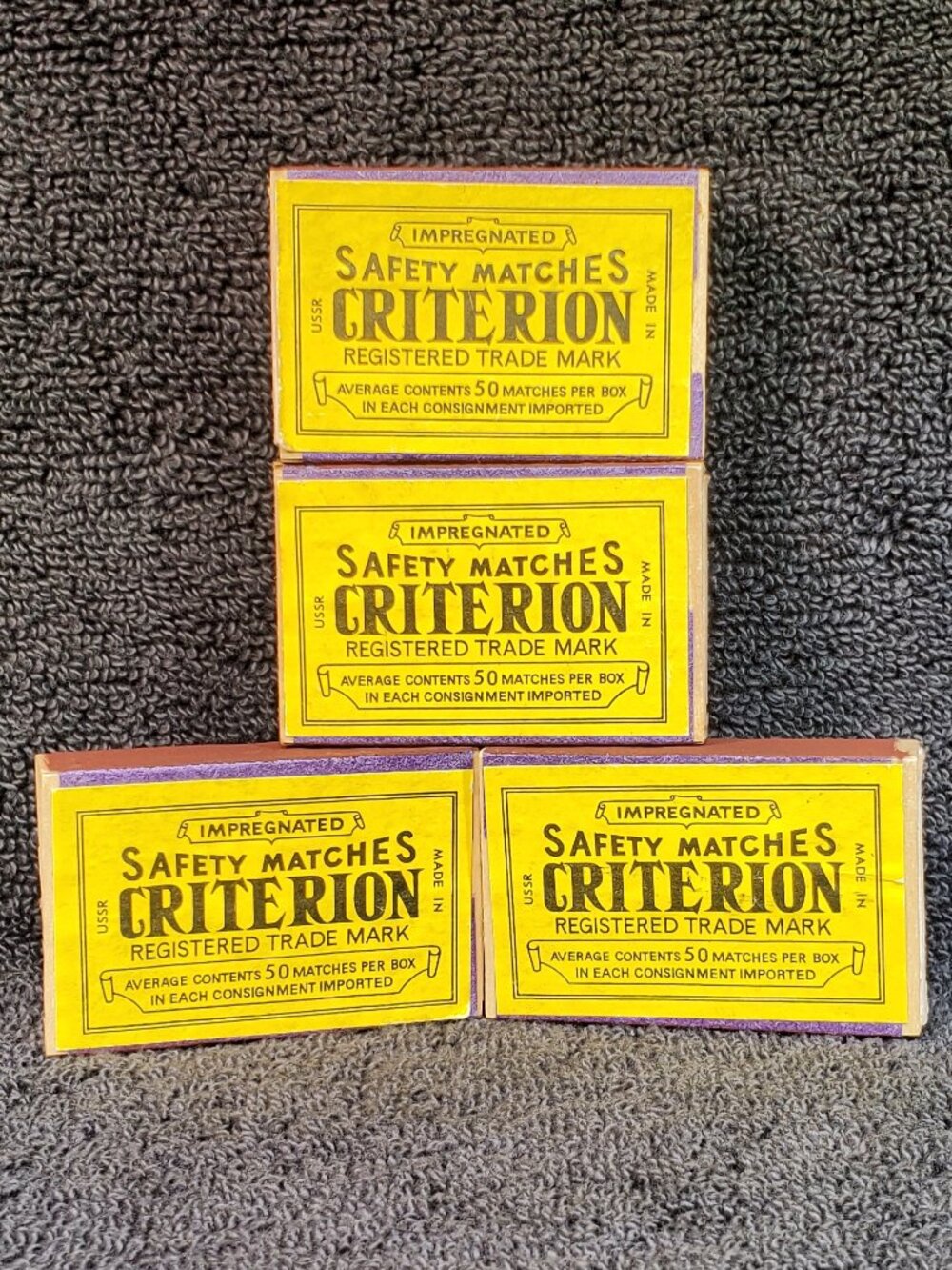 VINTAGE CRITERION BOX MATCHES...BOX IS WOOD VENEER...TRAY IS PAPERBOARD